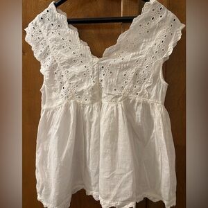 Lucky Brand White Eyelet Lace Top